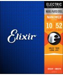 Elixir 12077 NanoWeb Light 10-52 struny elektryczne