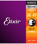 Elixir 11002 NanoWeb Bronze Extra Light 10-47 struny akustyczne