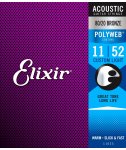 Elixir 11025 PolyWeb Bronze Custom Light 11-52 struny akustyczne